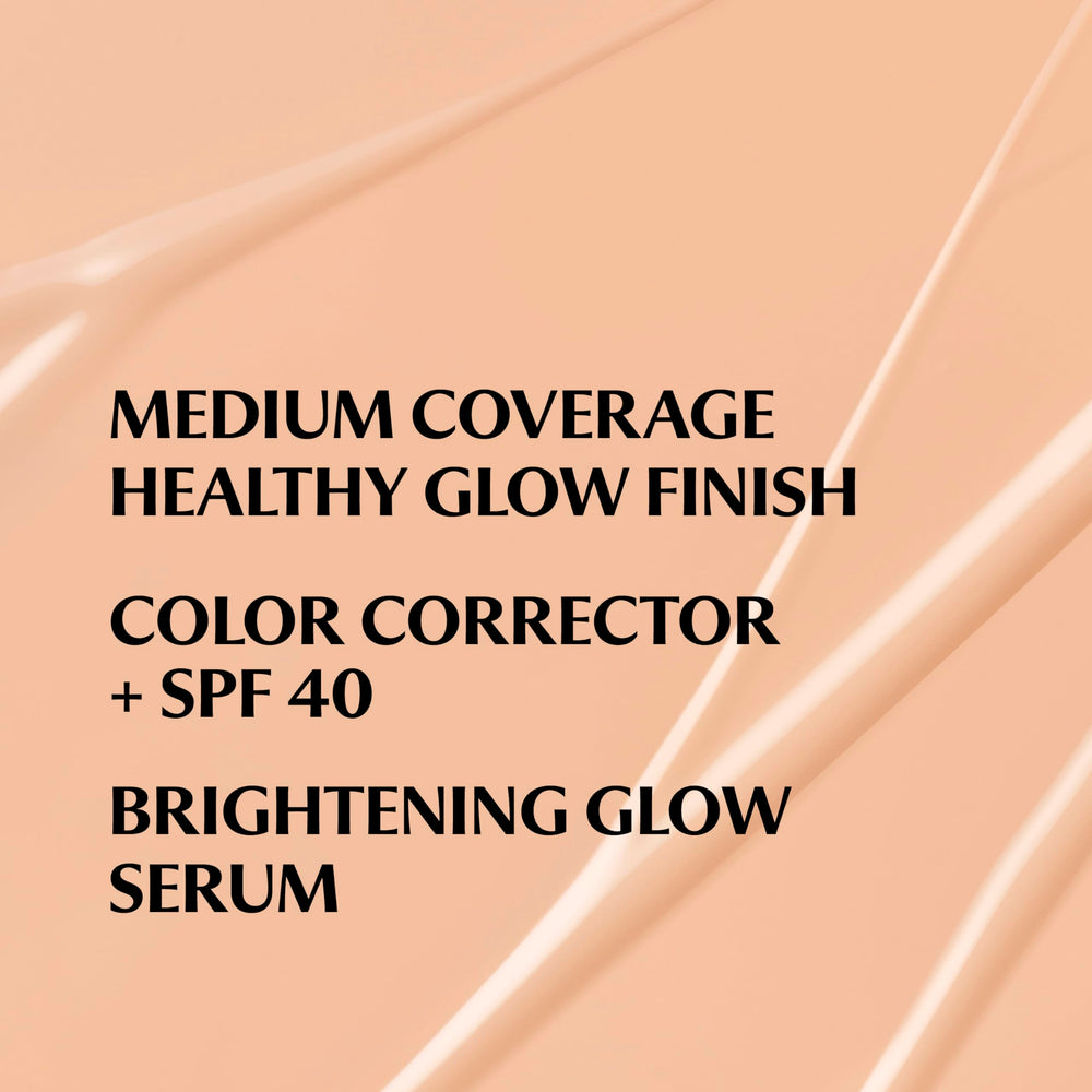 CC+ Nude Glow SPF 40 label highlighting sun protection and brightness.