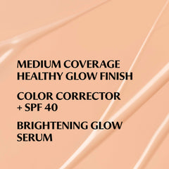 CC+ Nude Glow SPF 40 label highlighting sun protection and brightness.