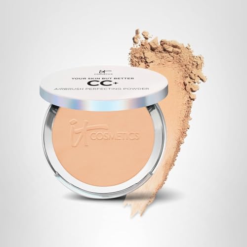 IT Cosmetics CC+ powder with Heavenly Luxe Wand Ball Powder Brush yields seamless coverage.