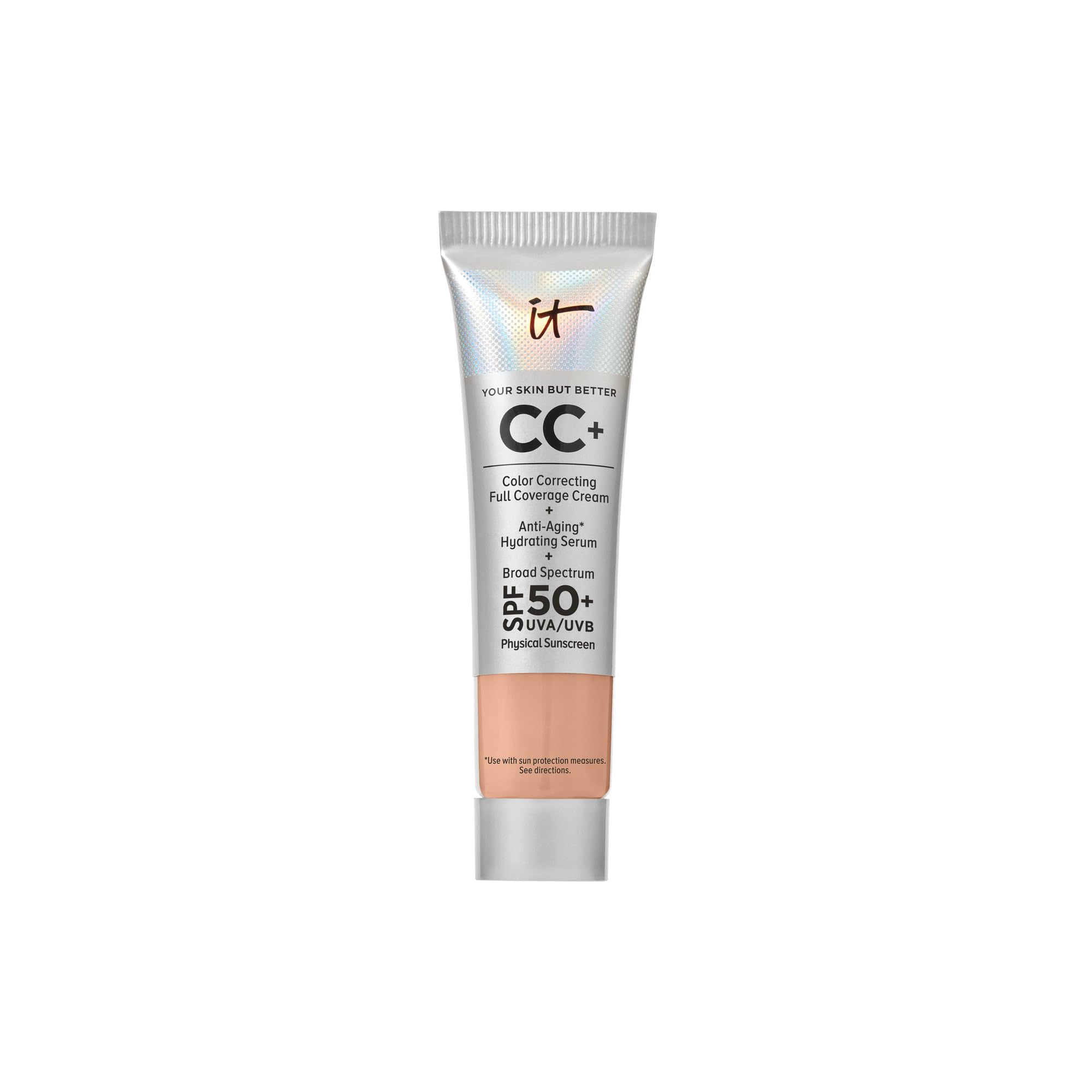 IT Cosmetics CC+ Cream Travel envase compacto de 12 ml para viaje con SPF 50+.