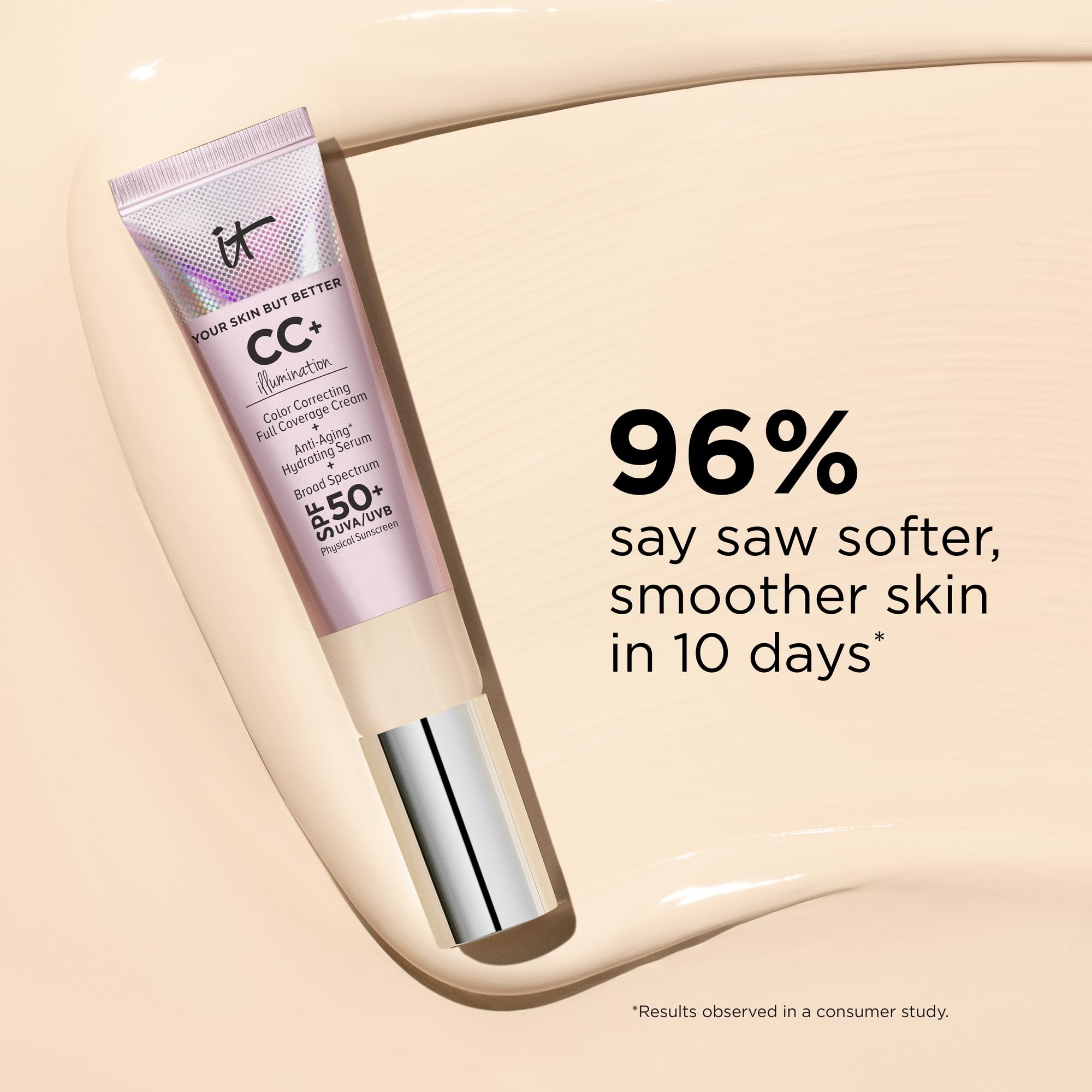 IT Cosmetics CC+ Illumination face finish delivers radiant, natural-looking skin.