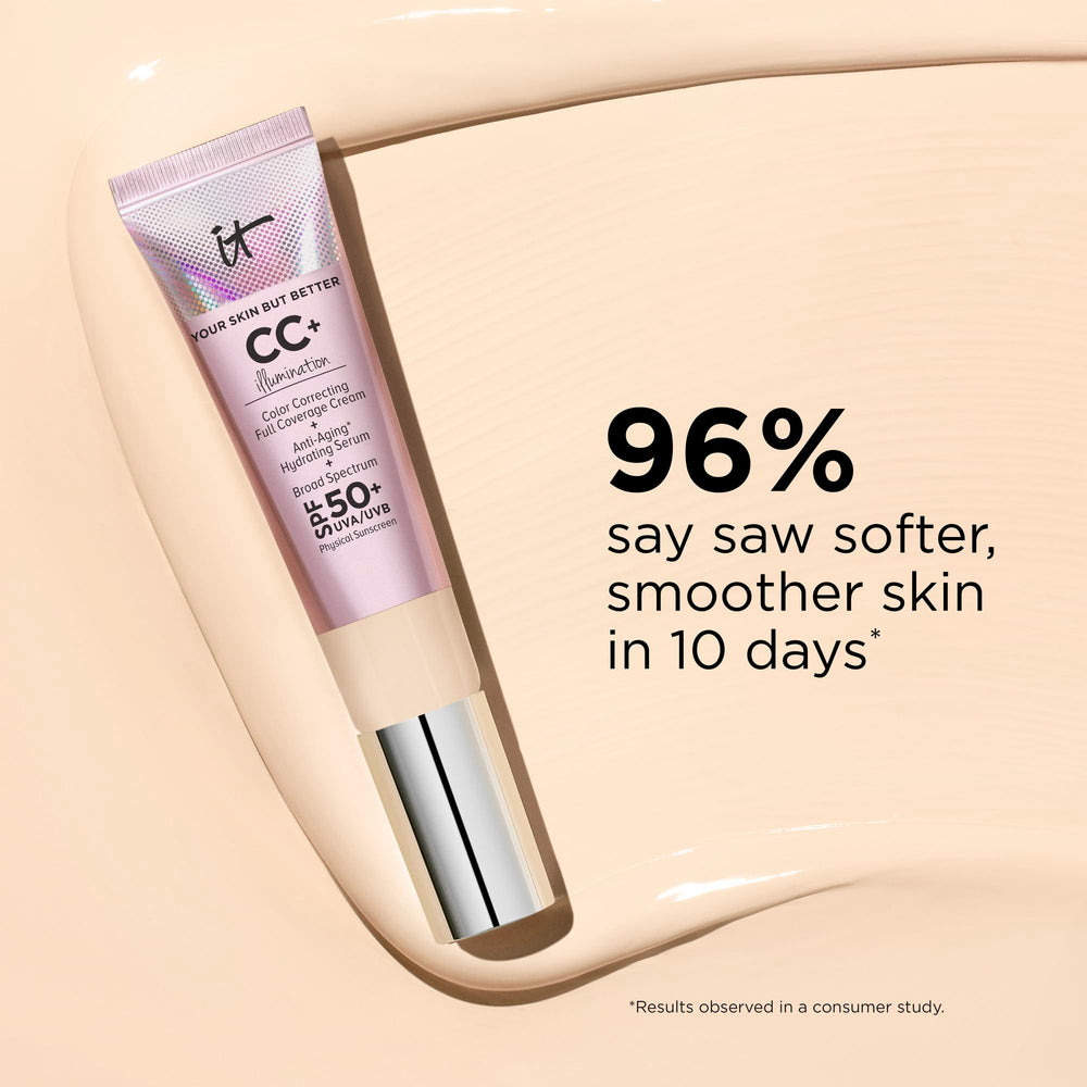 IT Cosmetics CC+ Illumination face finish delivers radiant, natural-looking skin.