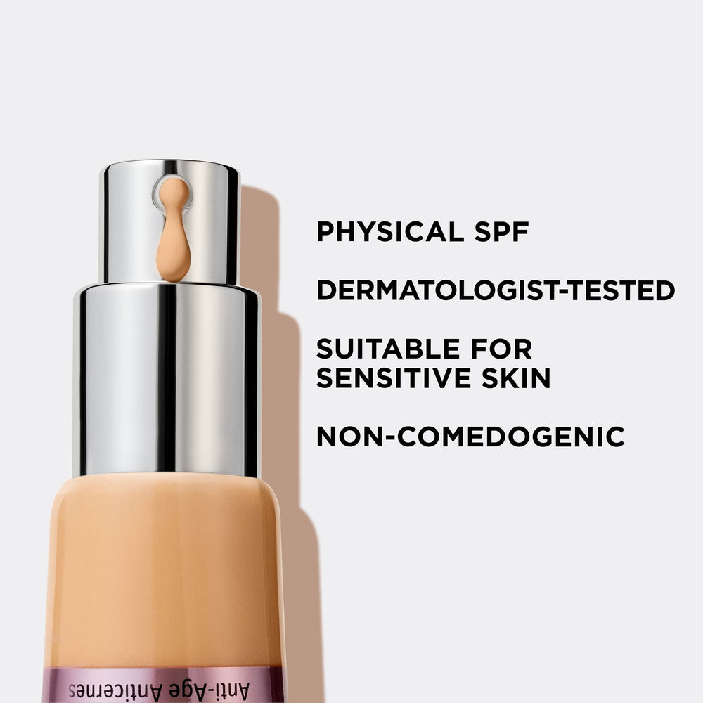 IT Cosmetics CC+ Illumination bottle showing collagen and peptides for smoother-looking skin.
