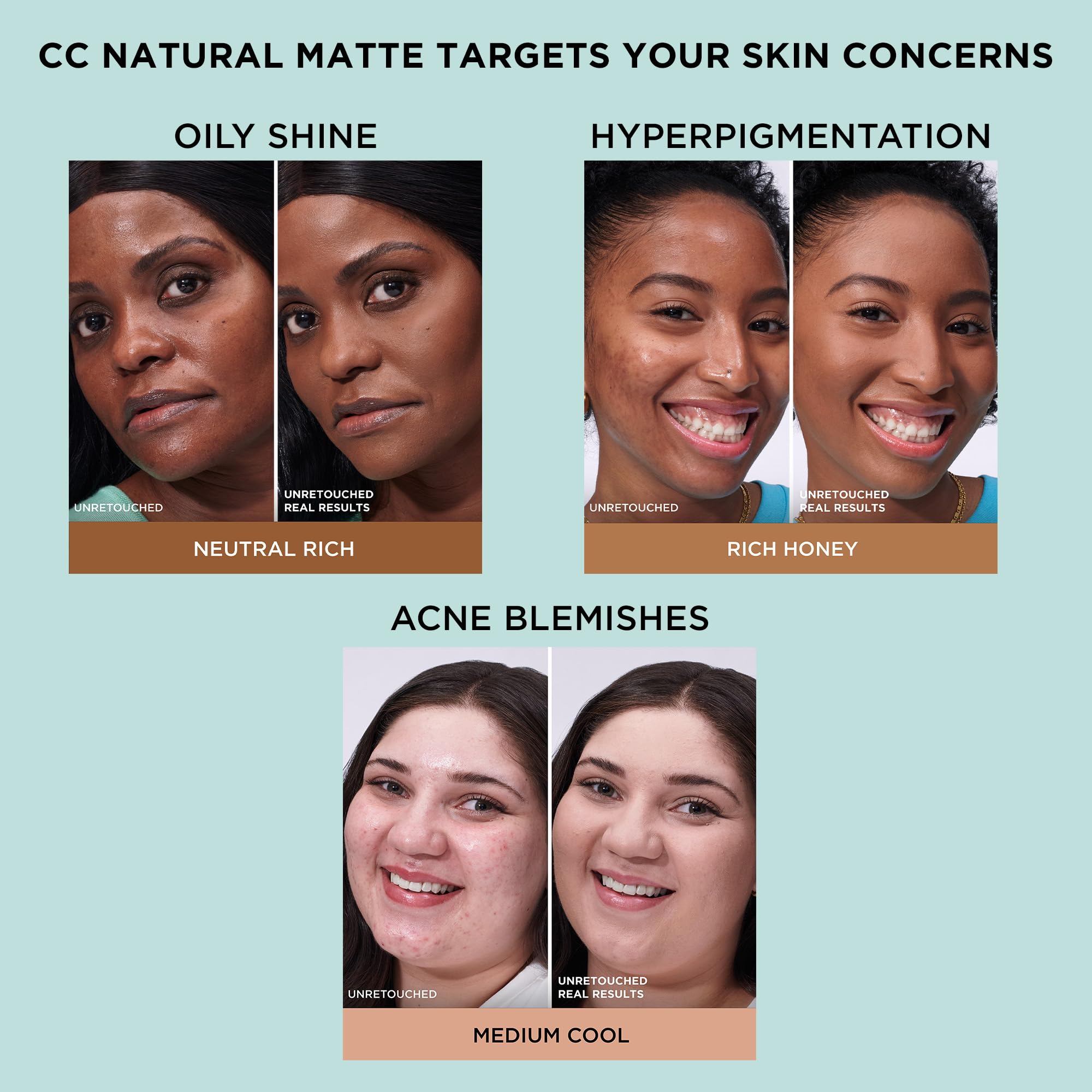 Applying IT Cosmetics CC+ Natural Matte with brush for even blend.