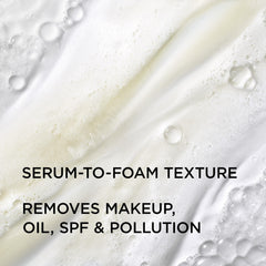 Confidence in a Cleanser foam texture close-up showing airy lather