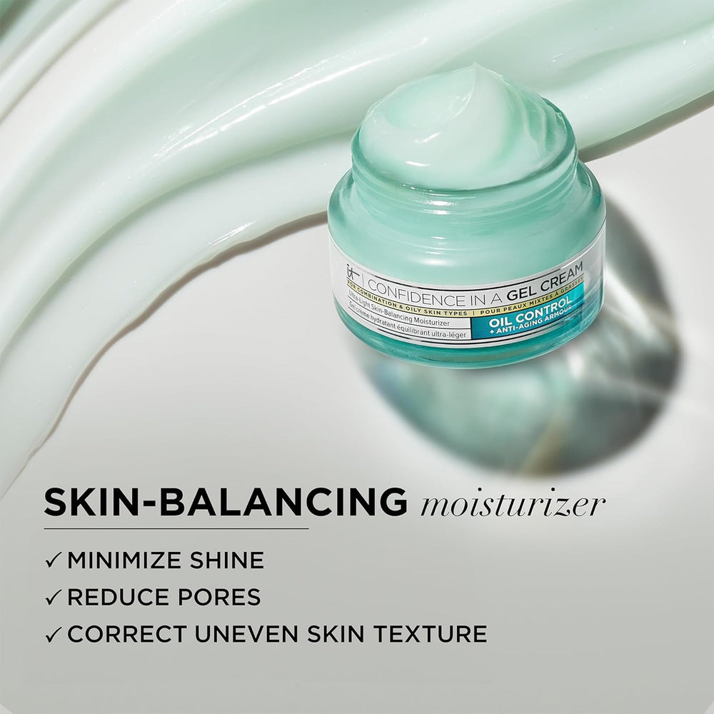 IT Cosmetics Confidence in a Gel Cream close-up of minimized pores.