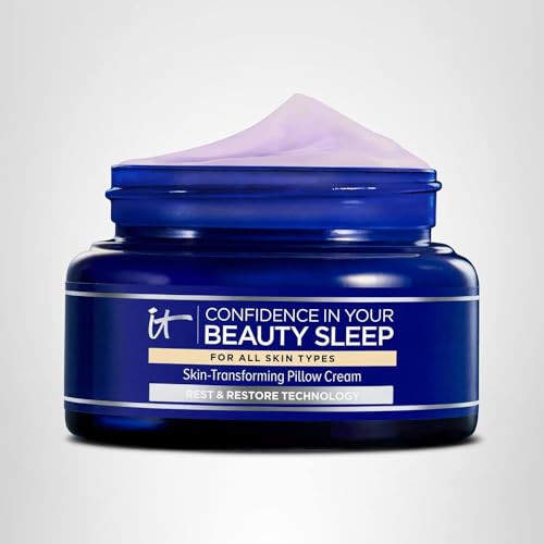 IT Cosmetics Confidence in Your Beauty Sleep Night Cream bedroom scene evokes calming nightly ritual.