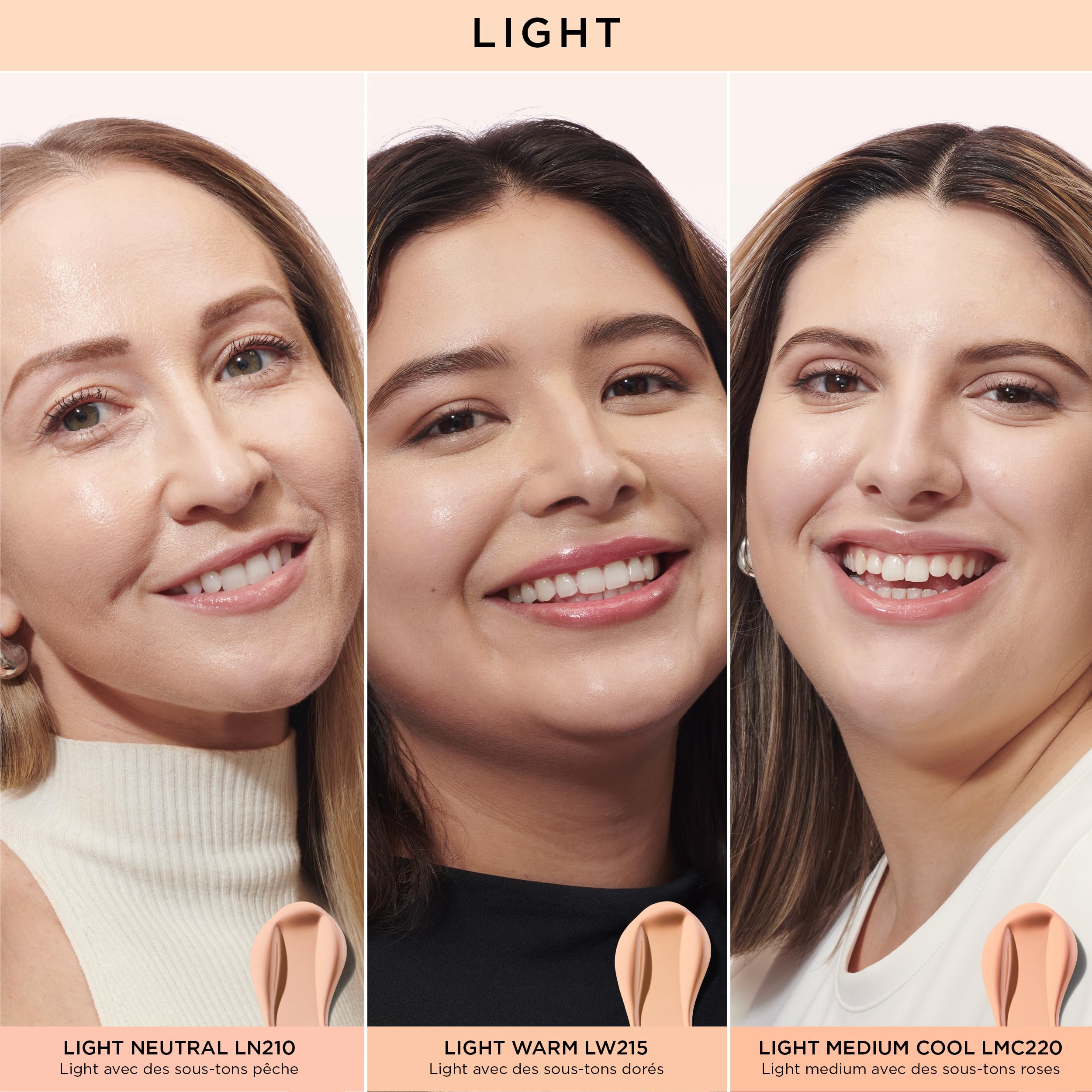 Concealer with soft-focus finish for a smoother texture.