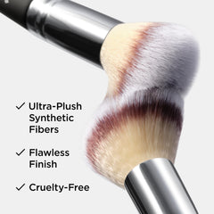 IT Cosmetics Heavenly Luxe Complexion Perfection Brush #7 bristles close-up showing ultra-soft fibers