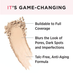 IT Cosmetics Heavenly Luxe Wand Ball Brush applying powder for seamless, buildable coverage.