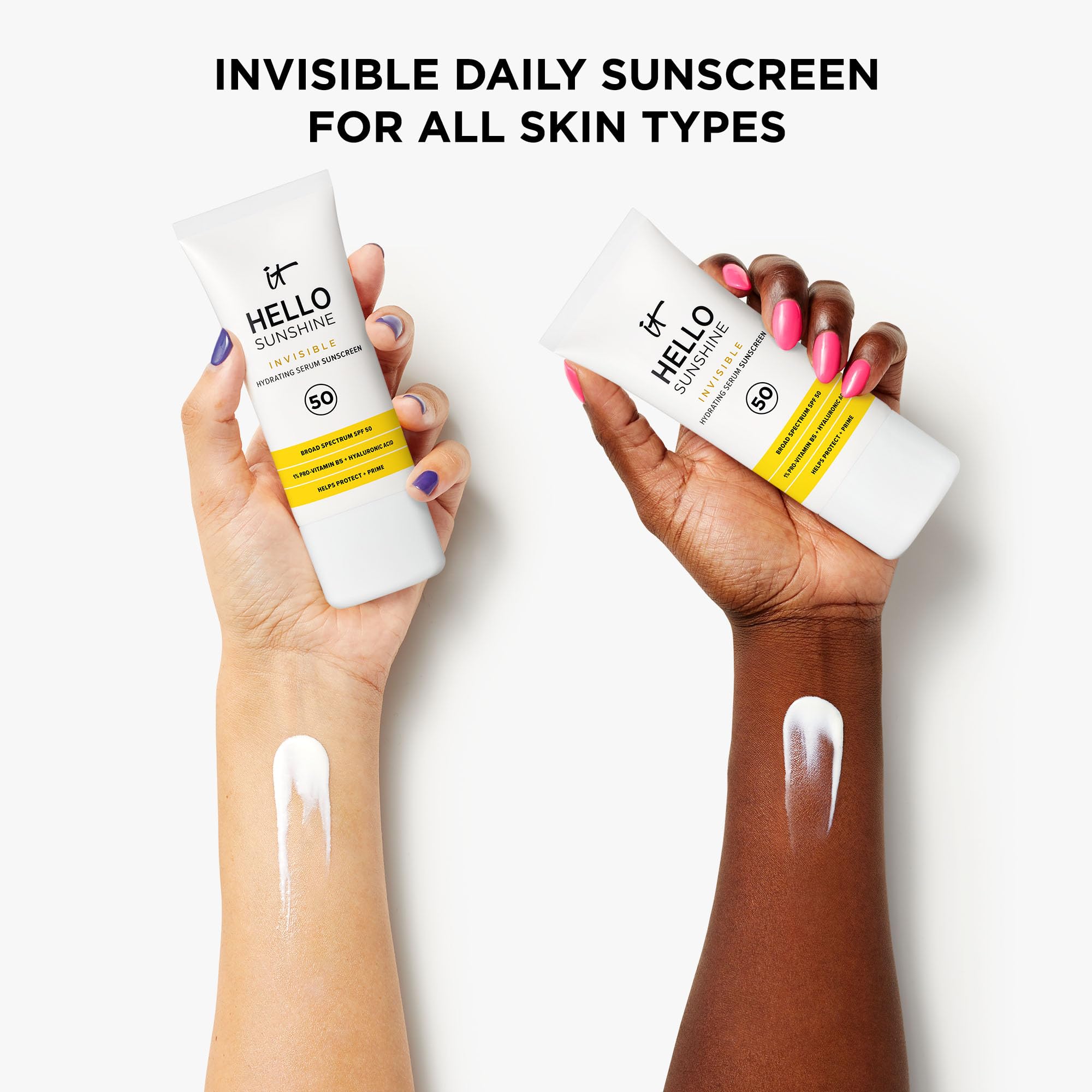 Close-up of 1% Pro-Vitamin B5 and hydration in Hello Sunshine.