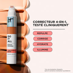 Packaging close-up for IT Cosmetics Do It All Radiant Concealer showing vegan formula