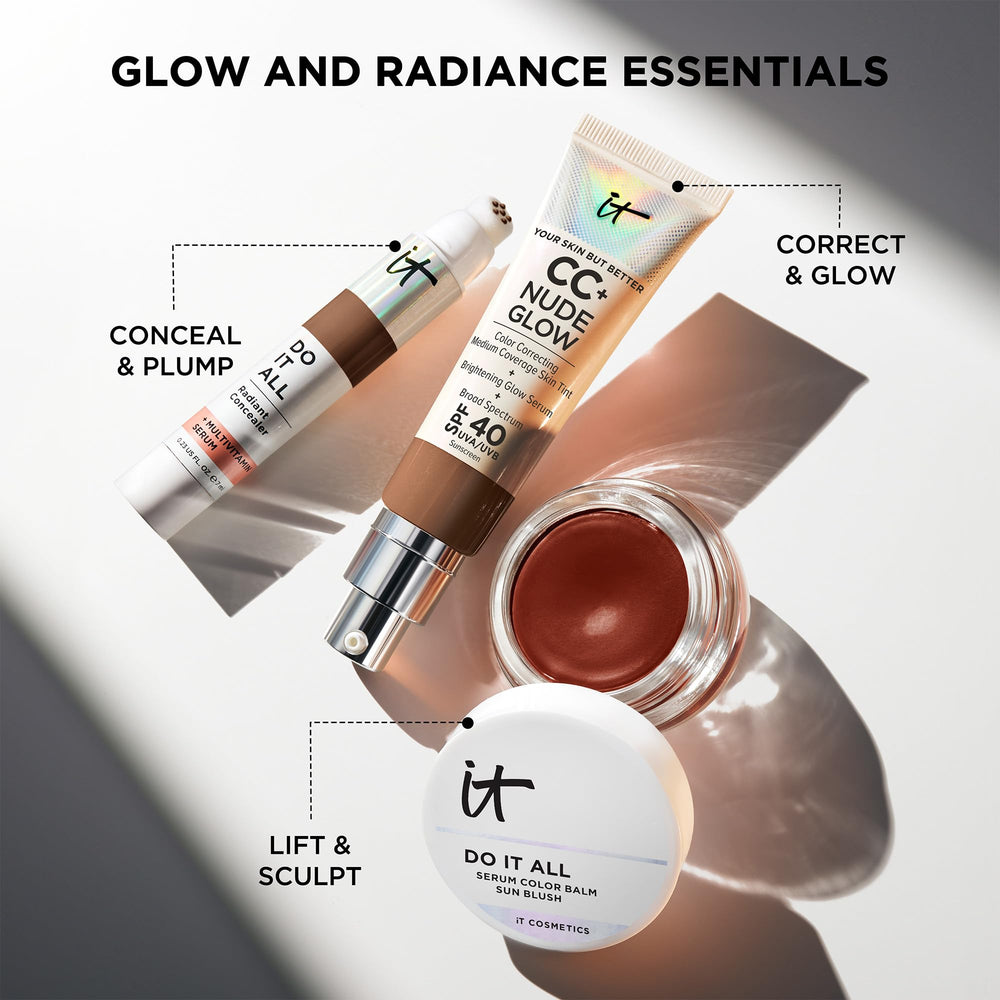 IT Cosmetics Sun Blossom finished cheek look with lift and glow