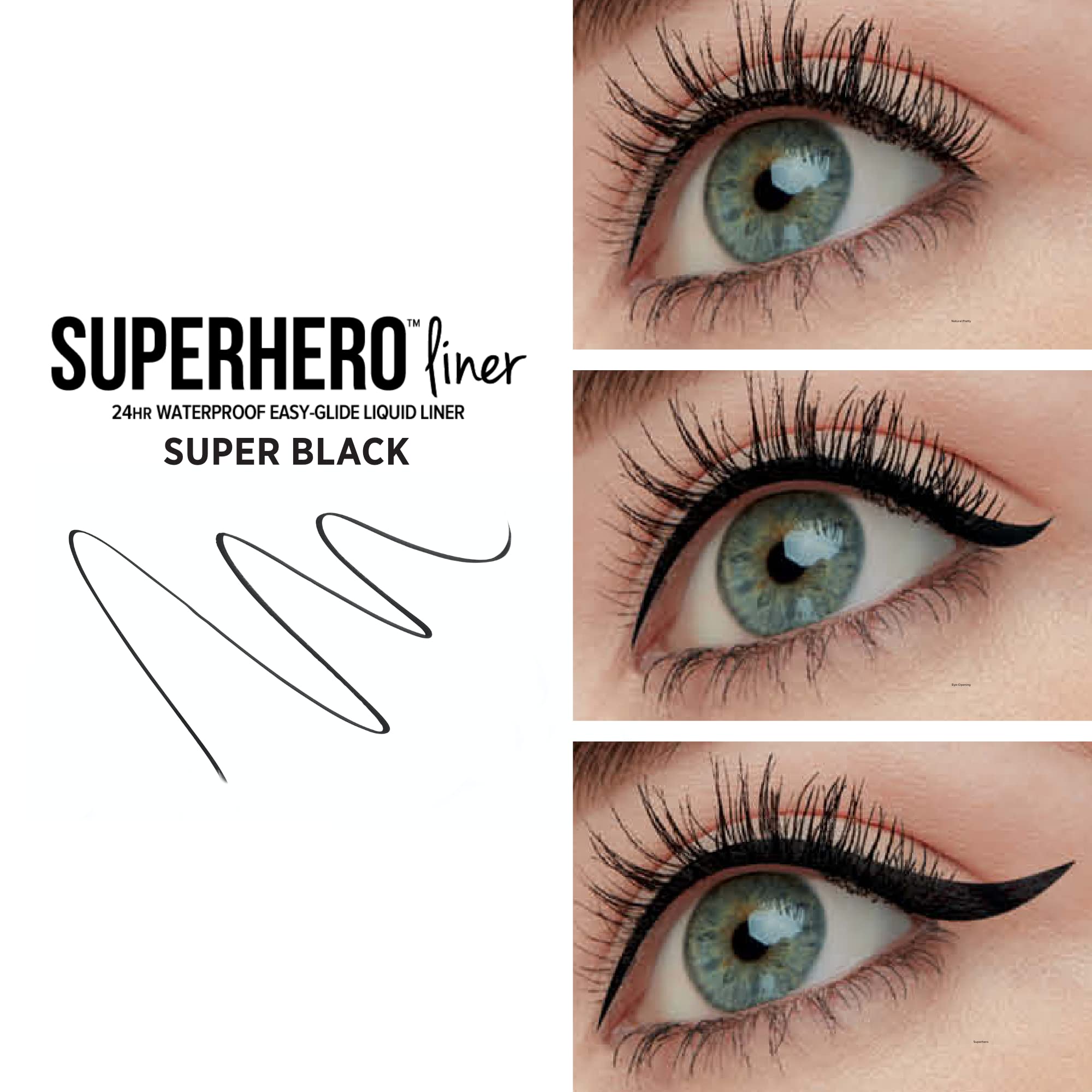 IT Cosmetics Superhero delineador líquido con pigmento Triple Black para color negro intenso.