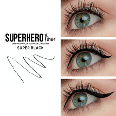 IT Cosmetics Superhero delineador líquido con pigmento Triple Black para color negro intenso.