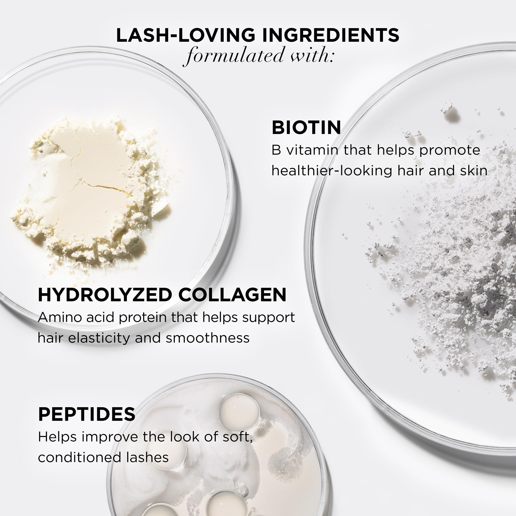 Biotina y péptidos en IT Cosmetics Superhero Mascara para pestañas más sanas.