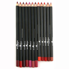 Italia Deluxe Ultra Fine Lip Liner 12-color set display with vibrant pigment options for precise outlining.