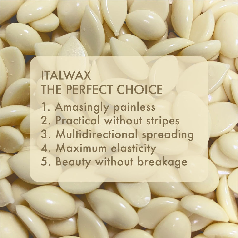 Italwax beads used on armpits for smooth results.