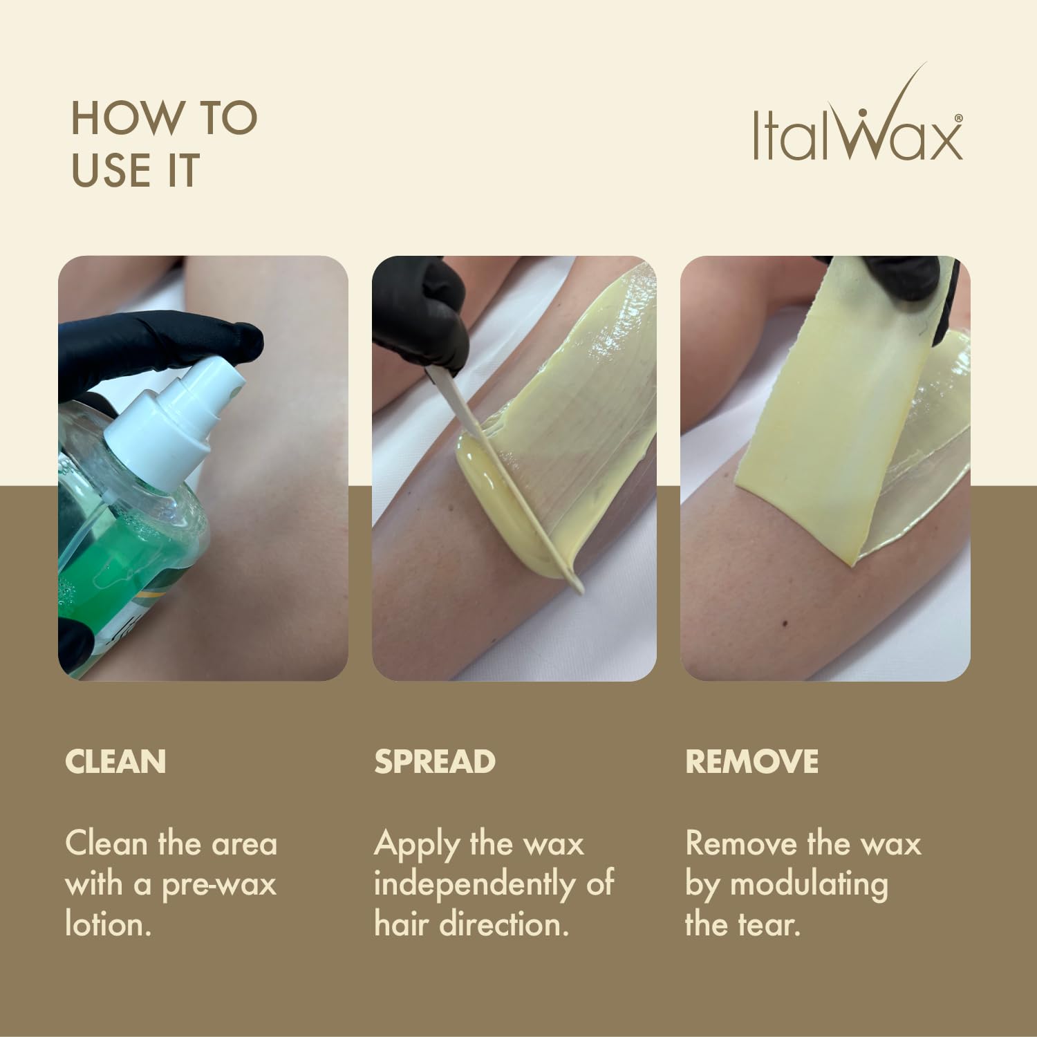 Deep bikini area waxing with Italwax for precise, comfortable results.
