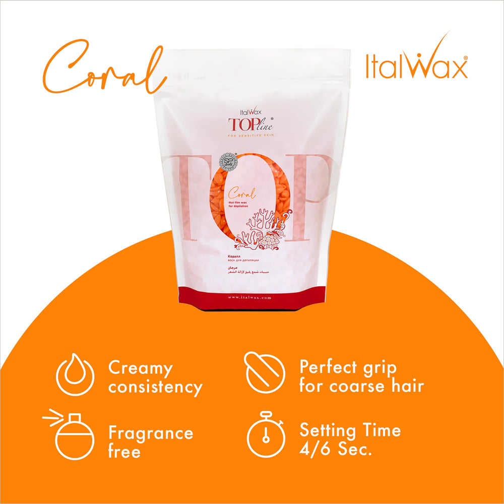 Italwax Top Line Coral cream-texture wax allows smooth, controlled application.