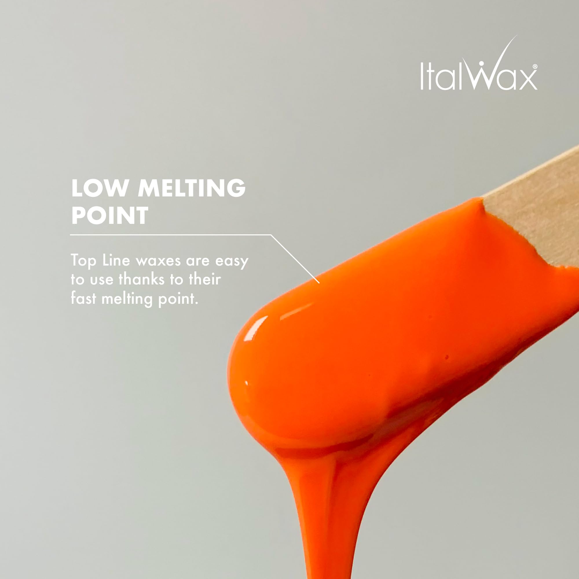 Italwax Top Line Coral unscented formula is gentle on sensitive skin.