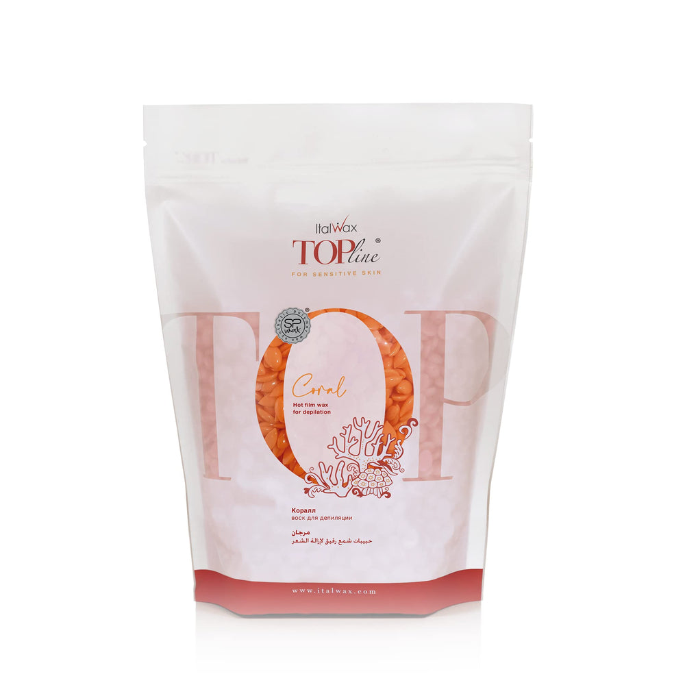 Italwax Top Line Coral wax beads for strong grip and precise bikini waxing.