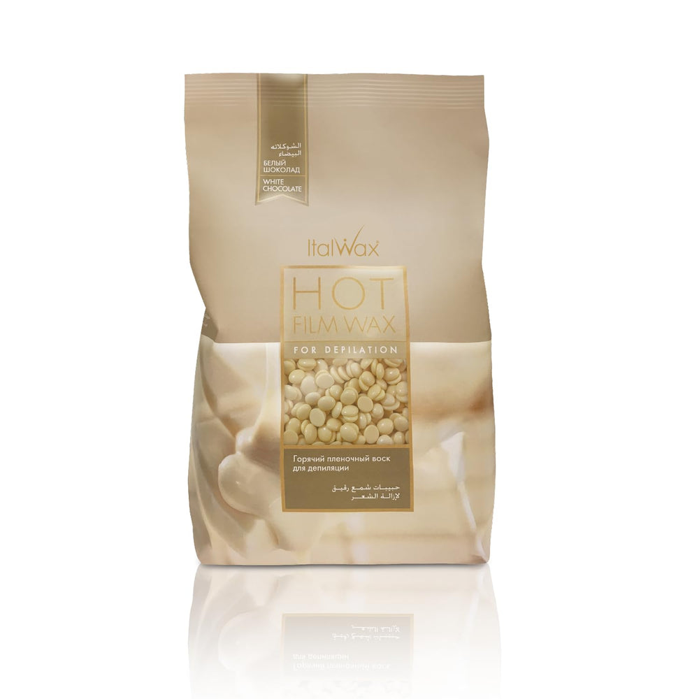 Italwax White Chocolate beads 1kg packaging, ideal for salon-grade waxing at home.