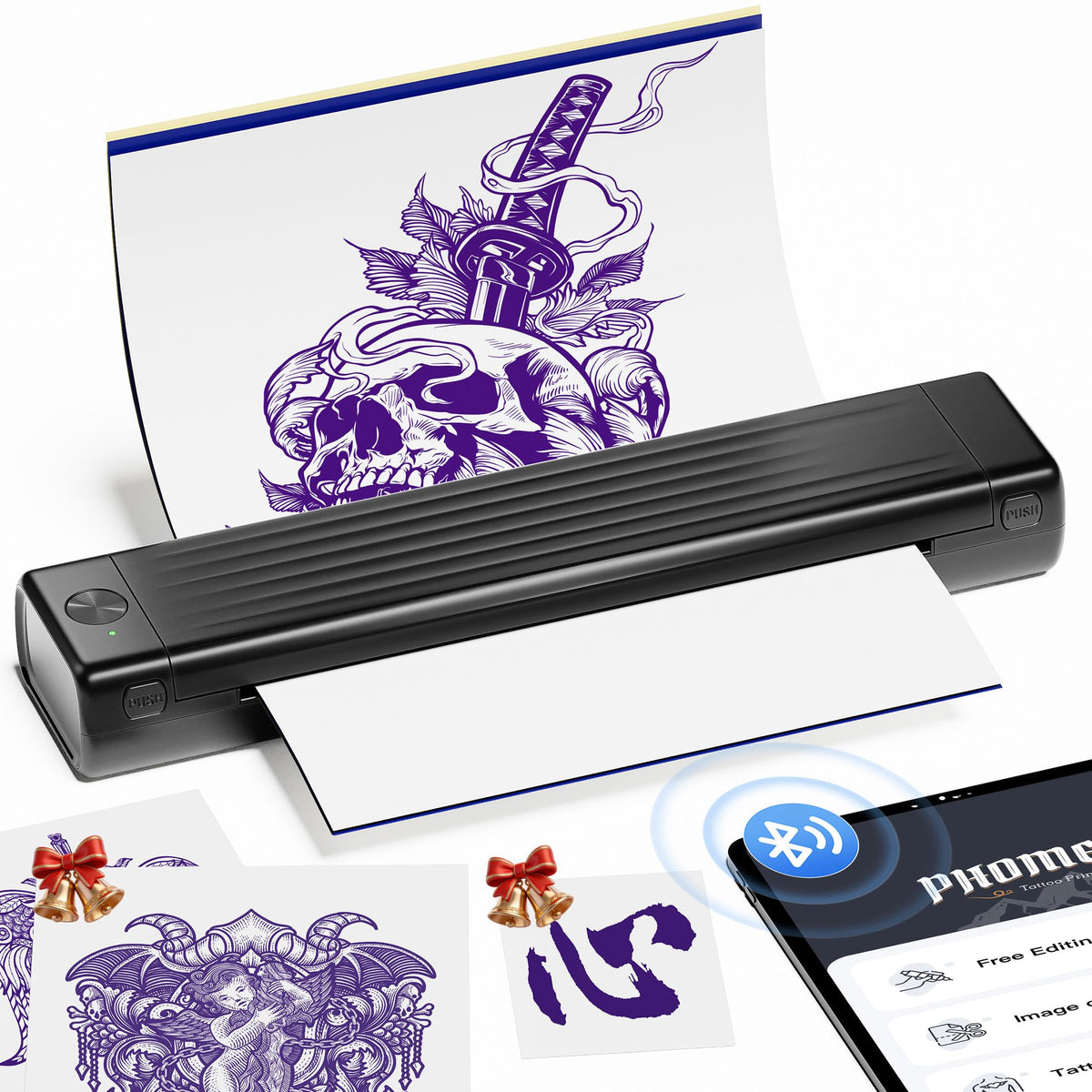 Itari A886 tattoo stencil printer front view for mobile artists