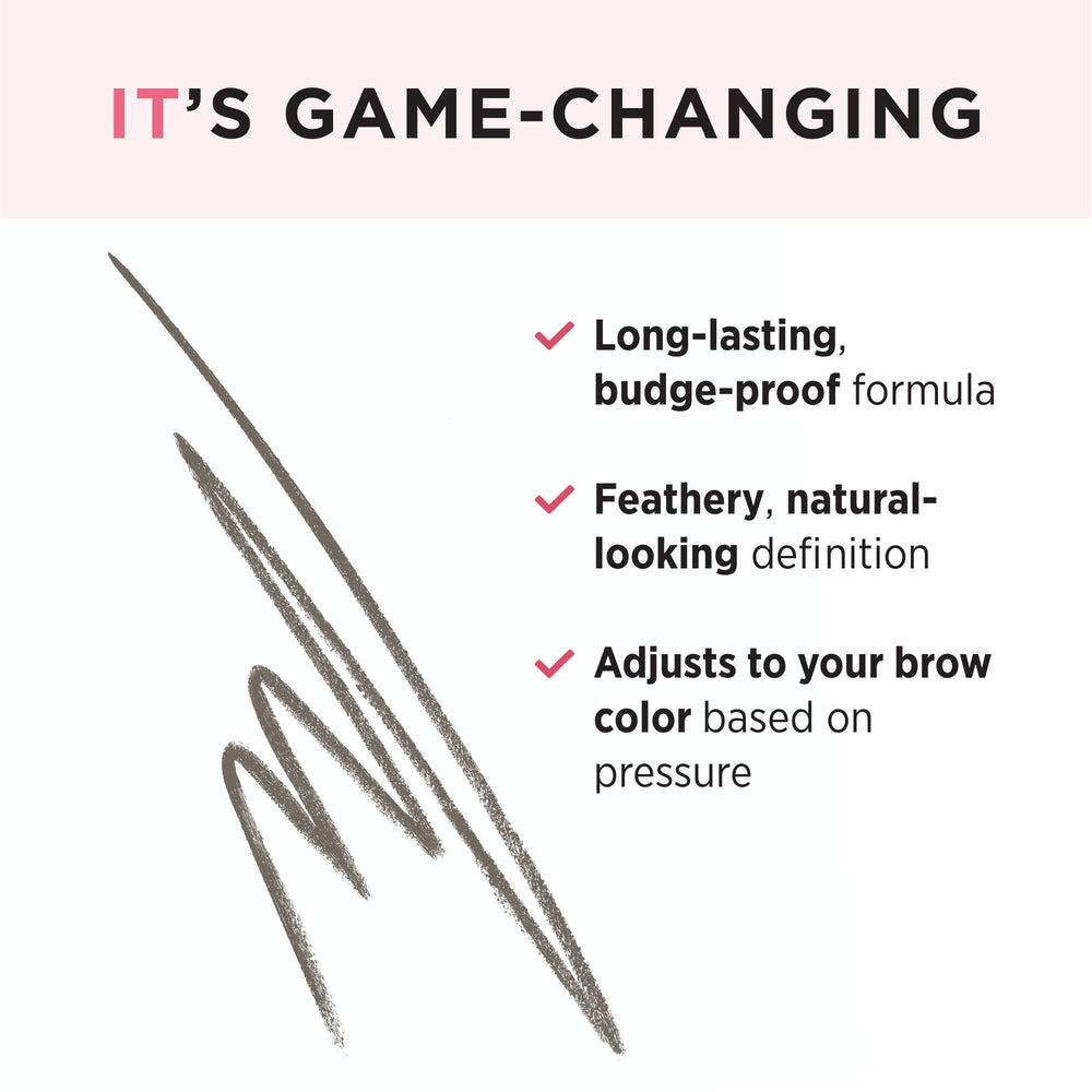 Punta micro fina de IT Cosmetics Brow Power Micro para trazos realistas.