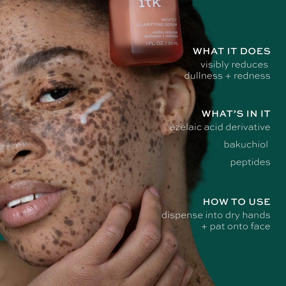 ITK serum texture close-up showing lightweight consistency for daily application.