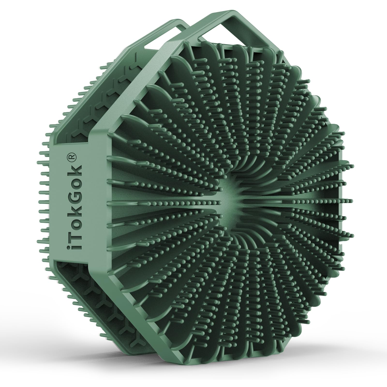 iTokGok cepillo corporal de silicona de doble lado para exfoliar y limpiar suavemente.