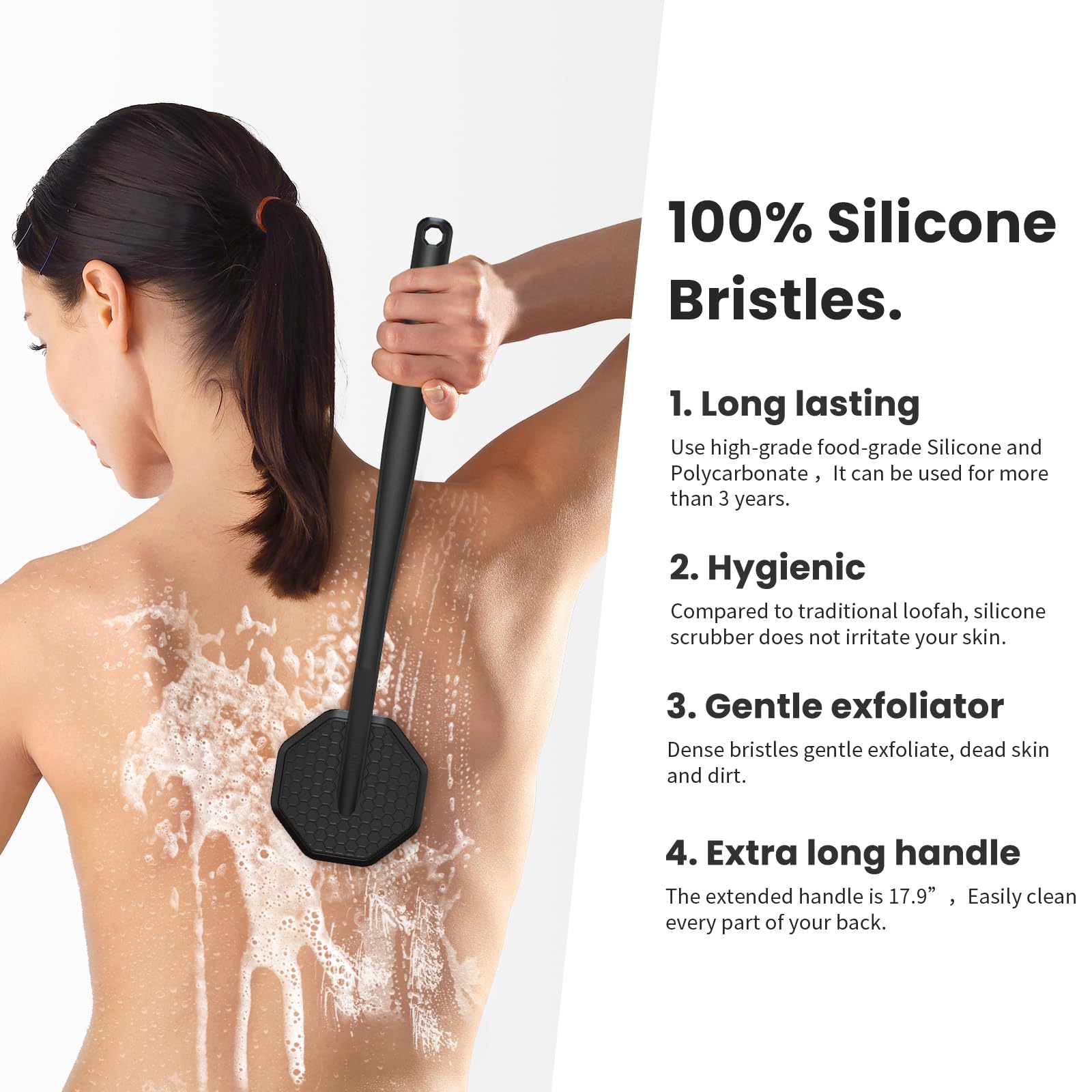 iTokGoK manija ergonómica antideslizante para un agarre seguro en la ducha