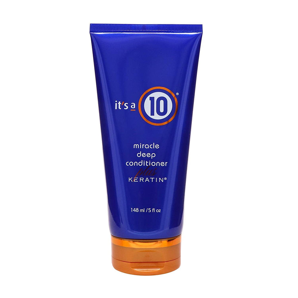 It's A 10 deep conditioner keratin bottle for hydrated, frizz-free results