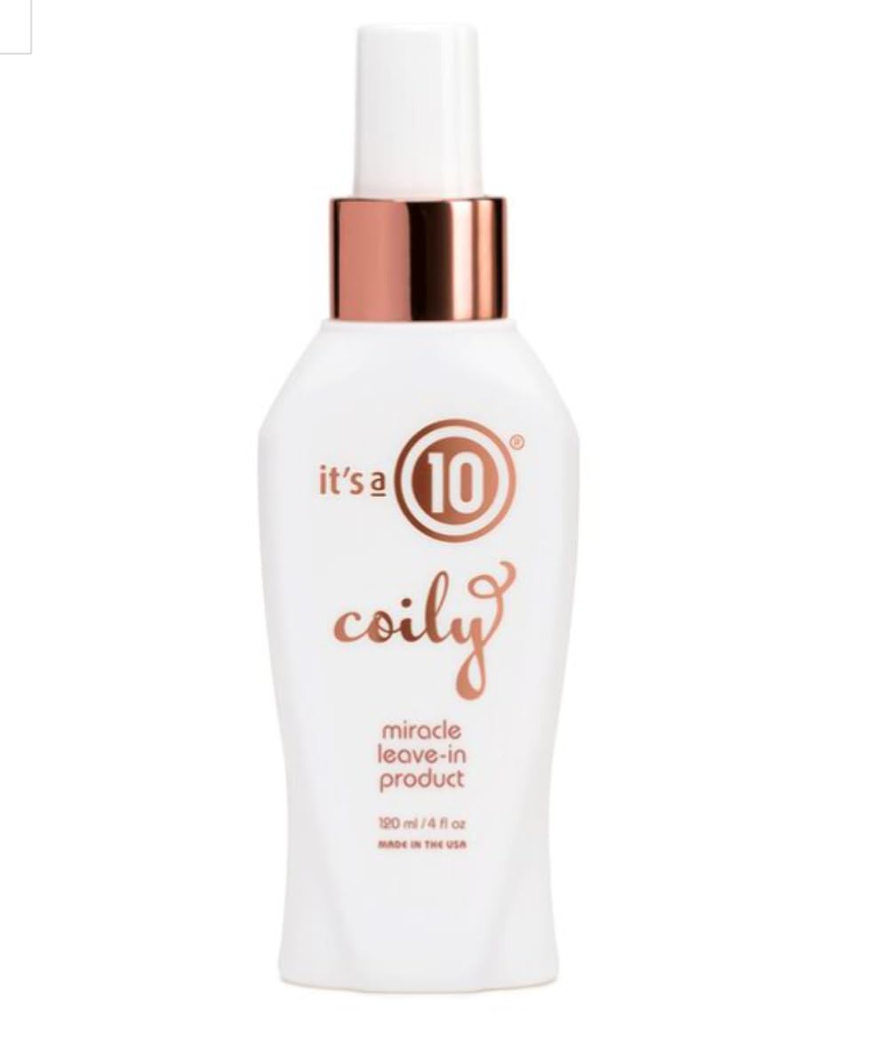 Its A 10 Haircare Miracle Leave-In yellow bottle ready for detangling and shine on coils.