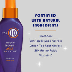 Its a 10 Haircare milagro sin enjuague keratina, atomizador para aplicación rápida