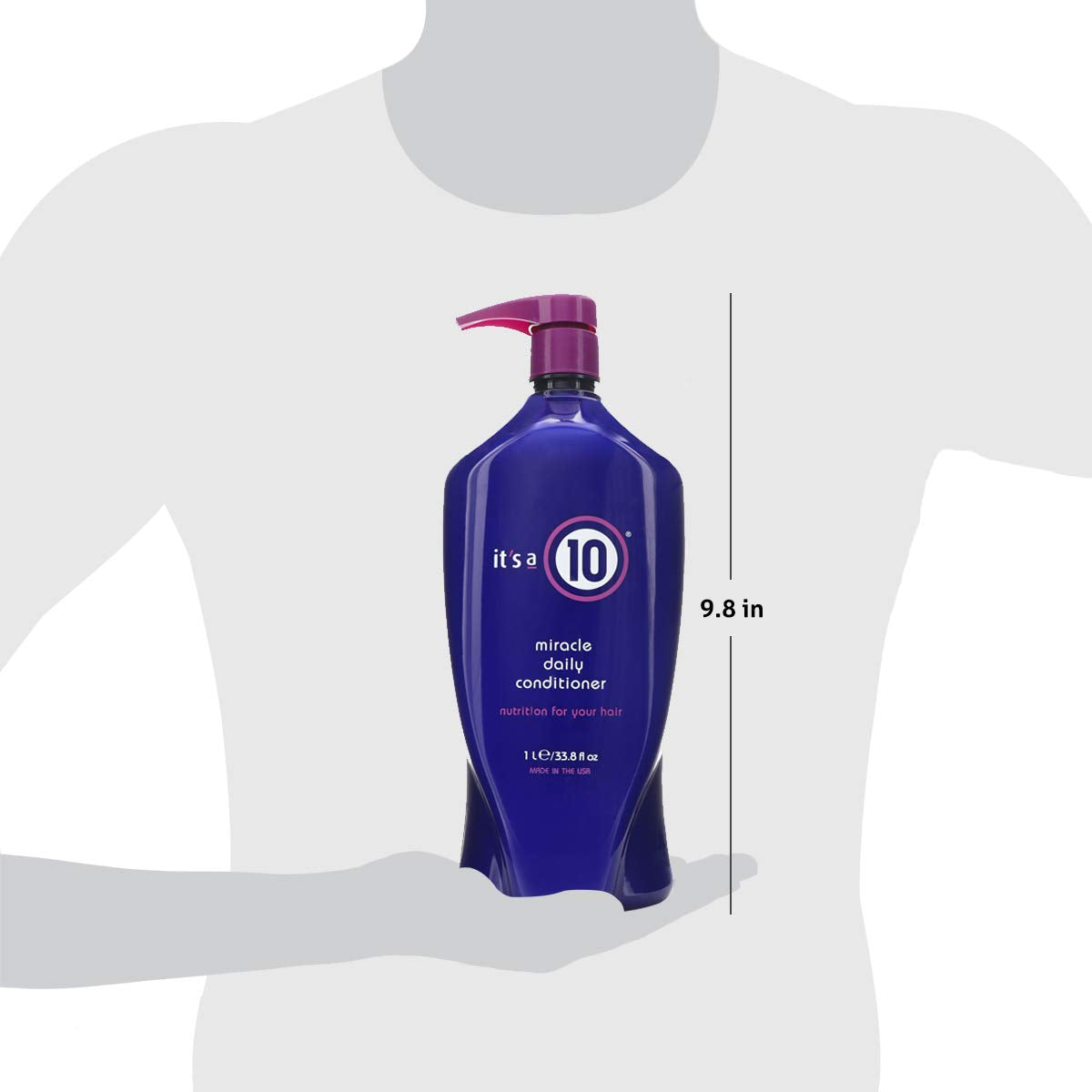 It's a 10 Miracle Daily Conditioner pump application demonstrates easy, even distribution