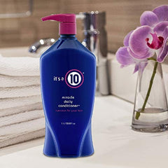 It's a 10 Miracle Daily Conditioner shine closeup illustrates vibrant, weightless results