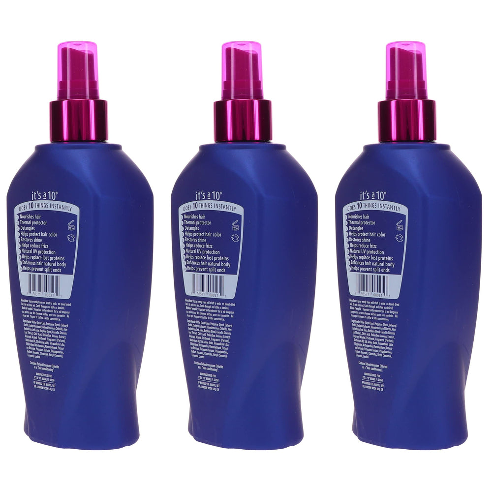 It's a 10 Miracle Leave-In bottle top closeup emphasizing secure cap and spill prevention.