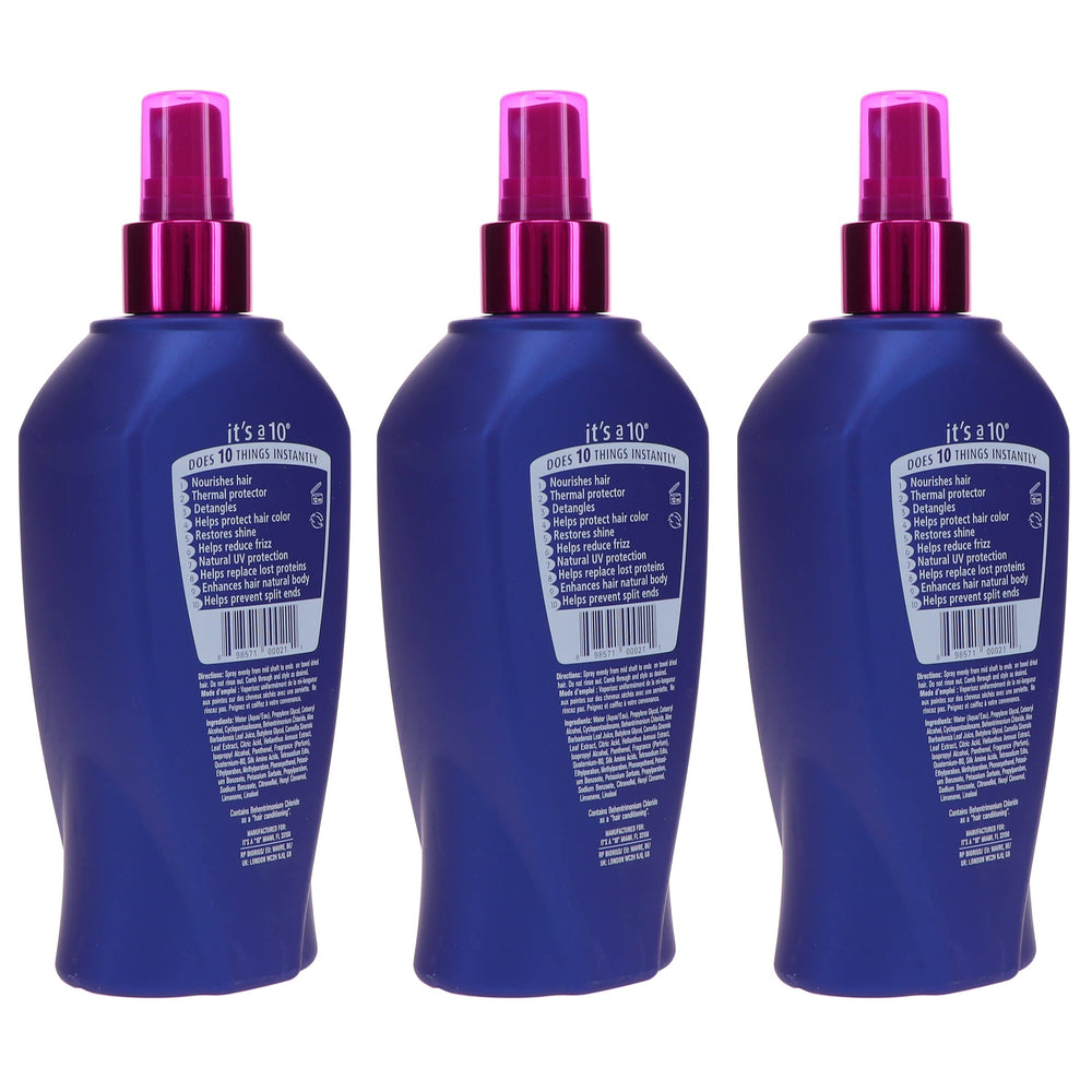 It's a 10 Miracle Leave-In pump dispense shown for easy, even application.