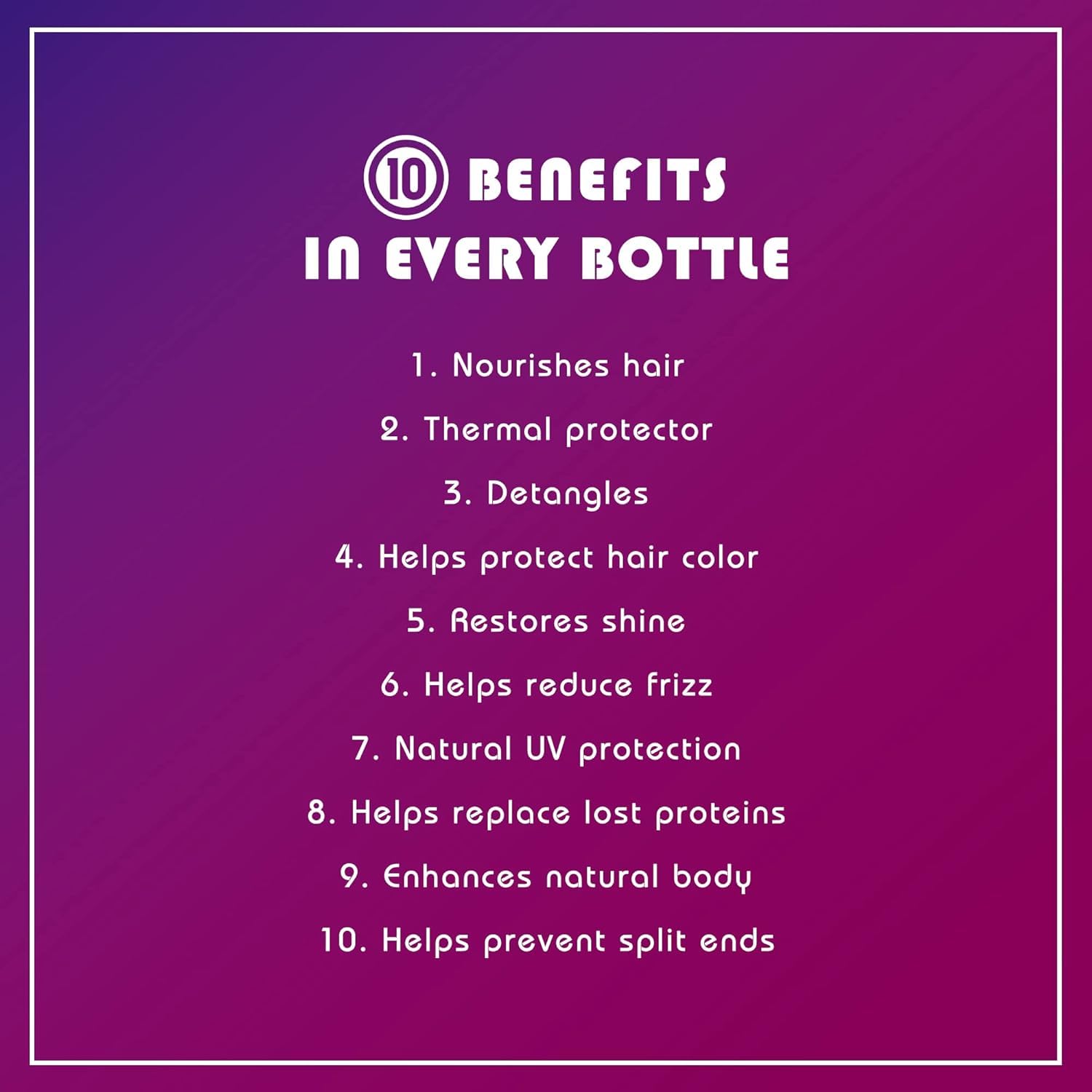 It's A 10 Haircare Miracle Leave-In, control del frizz para un acabado pulido.