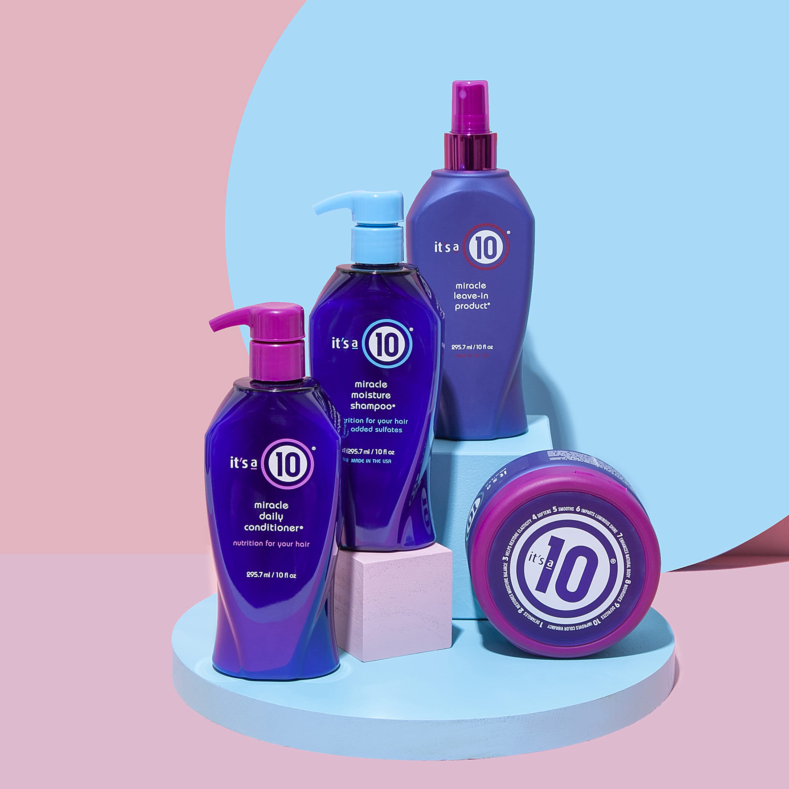 It's a 10 Haircare Miracle Moisture Shampoo creamy lather adds body and softness.