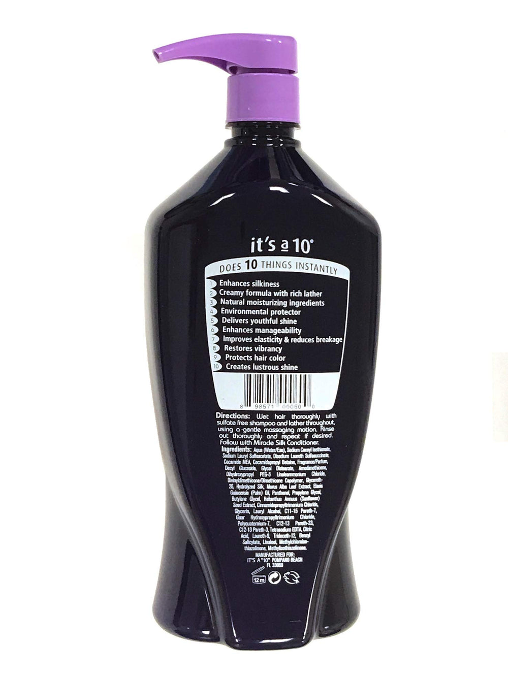 It's a 10 Haircare Silk Express Miracle Silk Shampoo lather illustrates rich cleansing and shine.