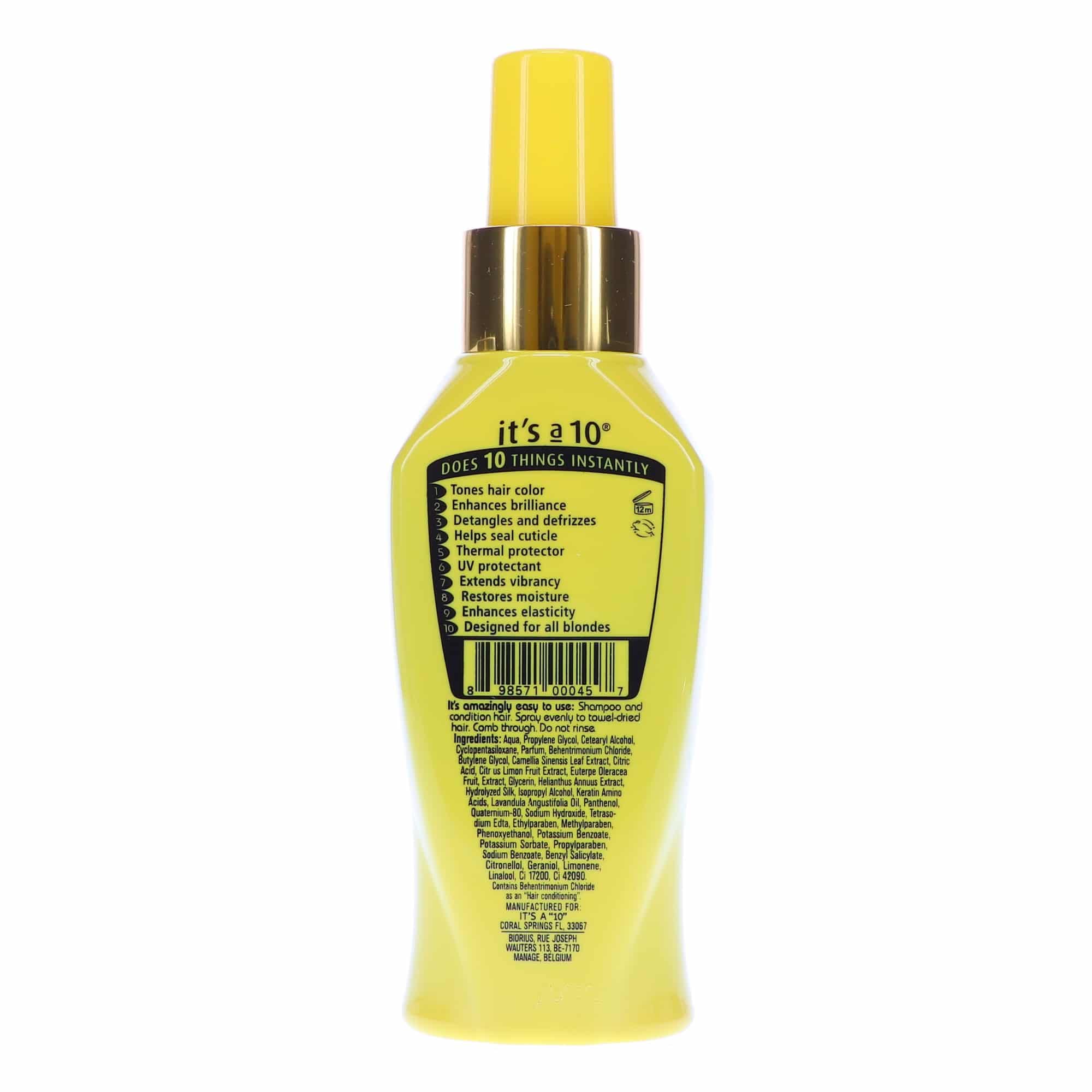 Its a 10 Haircare Milagro Rubio sin Enjuague: aplicación rápida que facilita peinado y color