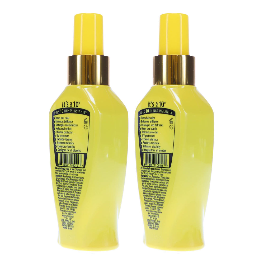Its A 10 Miracle Leave-In for Blondes applying to hair during routine