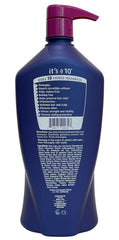 It's A 10 Miracle Daily Conditioner ingredients label close-up highlights nourishing extracts for scalp care.