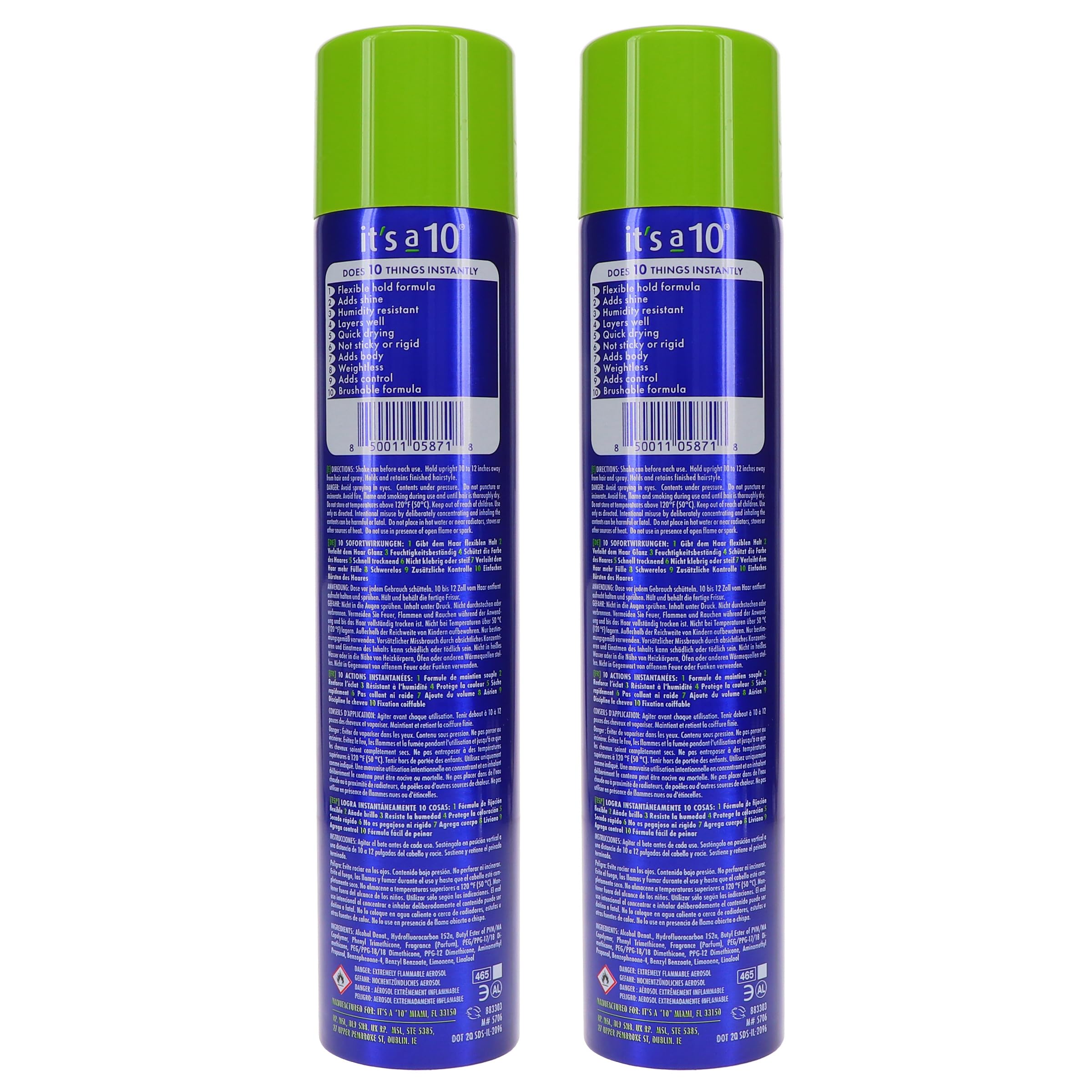 Its a 10 Miracle Finishing Spray bottle delivering radiant shine for healthy-looking results.