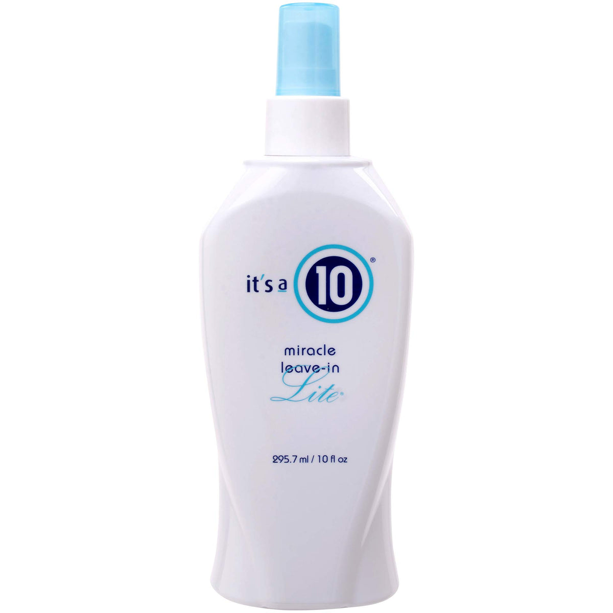 Miracle Leave-In Lite de It's a 10, botella en primer plano para un peinado suave