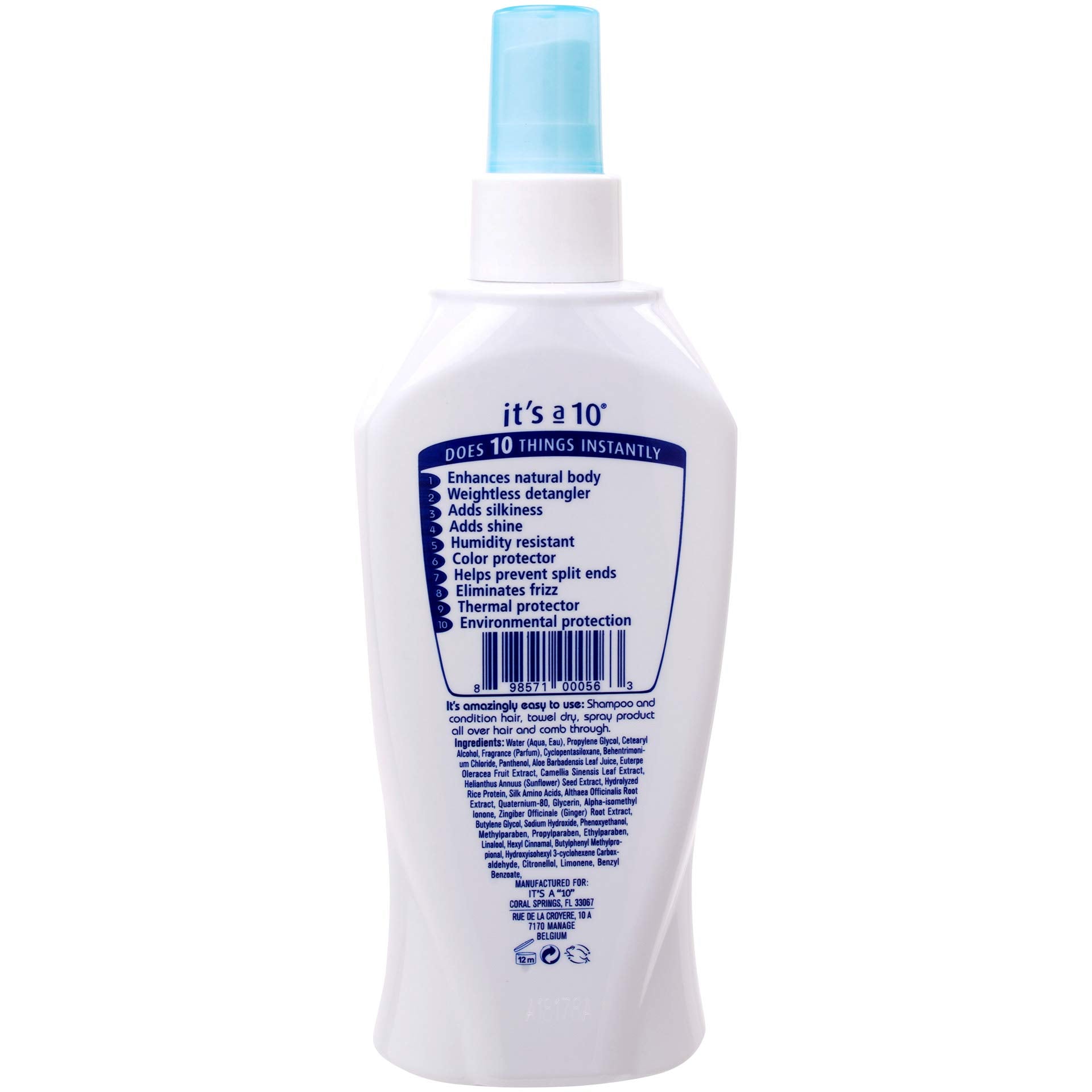 Miracle Leave-In Lite de It's a 10, rociador para aplicación rápida y control del frizz