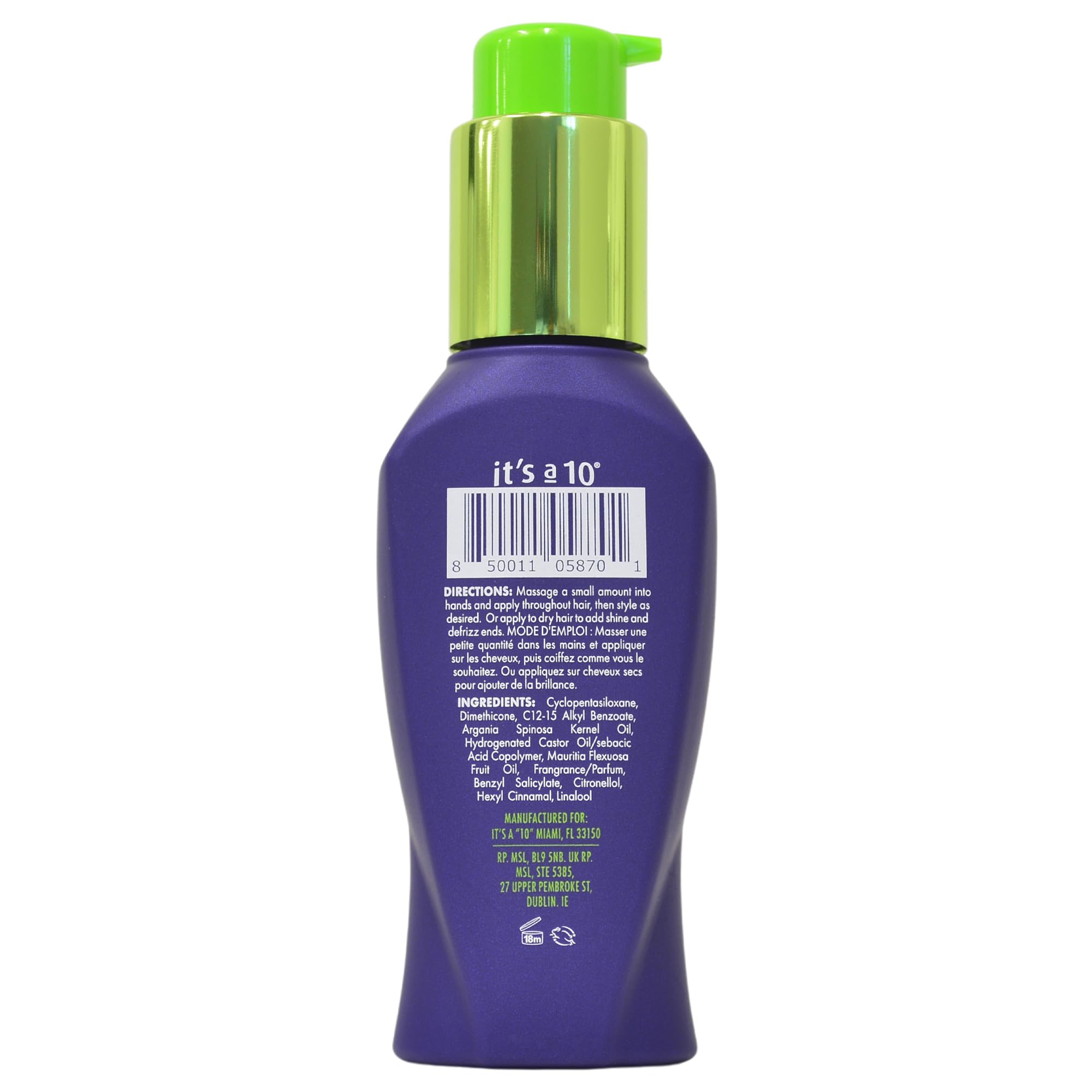 Its A 10 Miracle Serum: aplicación en cabello húmedo para peinado suave.