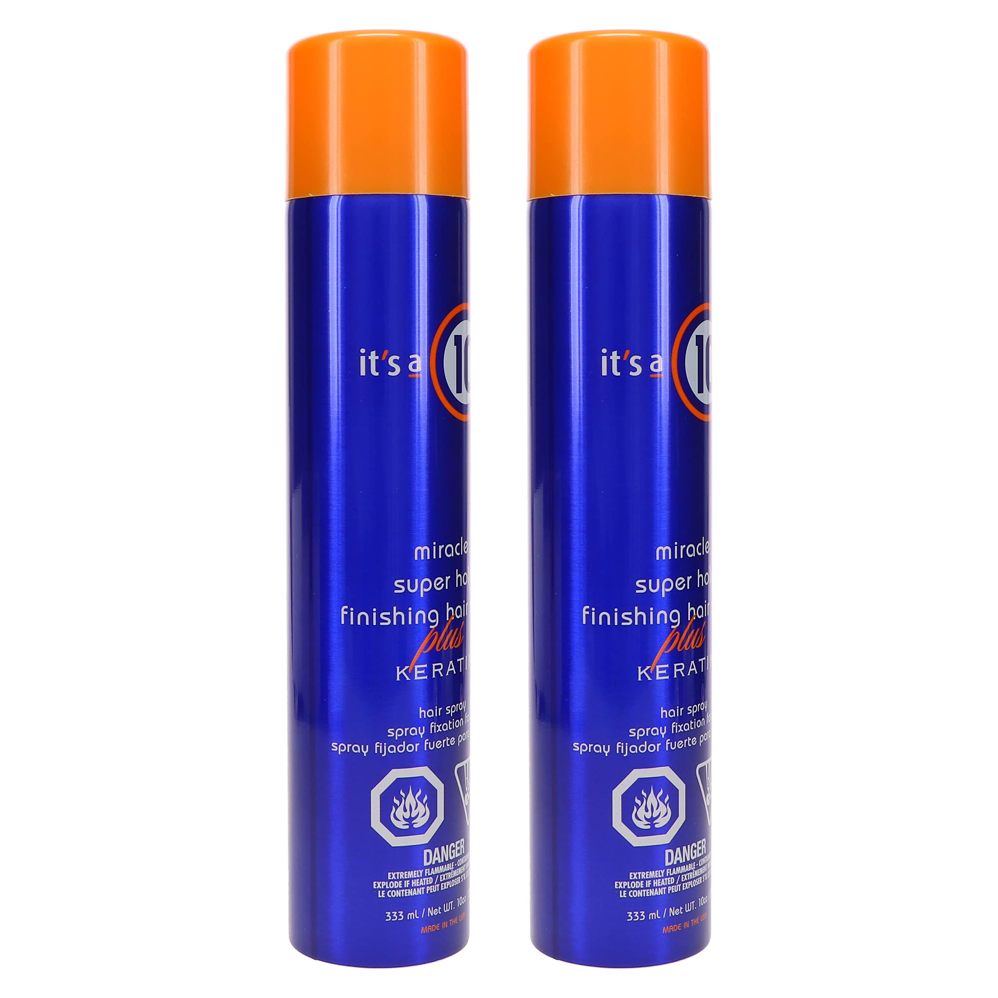 Its A 10 Miracle Super Hold keratin formula illustration suggests nourishing finish